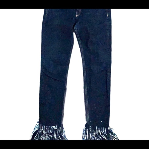 Rag & Bone dark wash skinny jeans with carwash hem - Picture 2 of 6